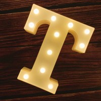 Mumuxi Marquee Light Up Letters | Large Light Up Numbers | Battery Powered And Bright With Every Letter Of The Alphabet | For Wedding, Birthday, Party, Celebration, Christmas Or Home Decoration (T)