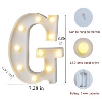 Mumuxi Marquee Light Up Letters | Large Light Up Numbers | Battery Powered And Bright With Every Letter Of The Alphabet | For Wedding, Birthday, Party, Celebration, Christmas Or Home Decoration (G)