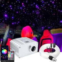 Azimom 10W Twinkle Bluetooth Rgbw Led Fiber Optic Star Ceiling Light Kit 300Pcs 075Mm 98Ft Sensory Music Mode App Remote Contr