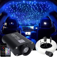 Azimom Bluetooth Car Use 16W Rgbw Fiber Optic Light Star Ceiling Kits Music Mode 300Pcs 0.03In 6.5Ft Fiber Strands Remote/App Control Home Theater Headliner Light Decoration