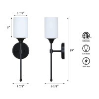 Xinbei Lighting Wall Sconce, Bathroom Vanity Light With Glass, Wall Fixture Matte Black Finish For Bathroom Xb-W1216-Mbk