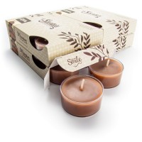 Chocolate Fudge Brownie Premium Tealight Candles Bulk Pack - Highly Scented With Essential & Natural Oils - 24 Brown Tea Lights - Beautiful Candlelight - Made In The Usa - Bakery & Food Collection