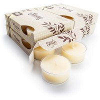 Vanilla Bean Premium Tealight Candles Bulk Pack - 24 Beige Highly Scented Tea Lights - Beautiful Candlelight - Made In The Usa - Bakery & Food Collection