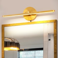 Mantolite Led Vanity Lighting Fixtures, 16Inch Wall Mounted Plug In Light Fixtures, Bathroom Over Mirror Lamp Modern Home Bedside Wall Picture Lamps Sconces, 12W 3000K Brass Make-Up Mirror Front Lamp