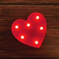 Mumuxi Led Marquee Lights Heart Shaped Led Plastic Light Up Sign For Night Light Wedding Birthday Party Battery Powered Christmas Lamp Home Bar Decoration