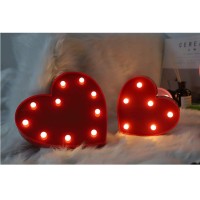 Mumuxi Led Marquee Lights Heart Shaped Led Plastic Light Up Sign For Night Light Wedding Birthday Party Battery Powered Christmas Lamp Home Bar Decoration