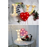 Mumuxi Led Marquee Lights Heart Shaped Led Plastic Light Up Sign For Night Light Wedding Birthday Party Battery Powered Christmas Lamp Home Bar Decoration