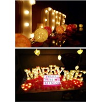 Mumuxi Led Marquee Lights Heart Shaped Led Plastic Light Up Sign For Night Light Wedding Birthday Party Battery Powered Christmas Lamp Home Bar Decoration