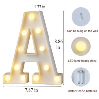 Mumuxi Marquee Light Up Letters | Battery Powered Led Letters Lights Alphabet | Marquee Letters With Lights For Party Wedding Birthday Christmas Home Bar Decoration Lighted Letters (A)