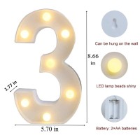 Mumuxi Marquee Light Up Letters | Large Light Up Numbers | Battery Powered And Bright With Every Letter Of The Alphabet | For Wedding, Birthday, Party, Celebration, Christmas Or Home Decoration (3)