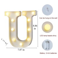 Mumuxi Marquee Light Up Letters | Large Light Up Numbers | Battery Powered And Bright With Every Letter Of The Alphabet | For Wedding, Birthday, Party, Celebration, Christmas Or Home Decoration (U)