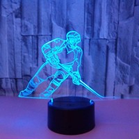 Ticent Hockey Night Light Hockey Player 3D Lamp Lighting For Kids 7 Led Color Changing Touch Table Desk Lamps Cool Toys Gifts B