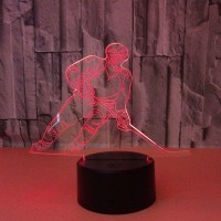 Ticent Hockey Night Light Hockey Player 3D Lamp Lighting For Kids 7 Led Color Changing Touch Table Desk Lamps Cool Toys Gifts B