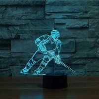 Ticent Hockey Night Light Hockey Player 3D Lamp Lighting For Kids 7 Led Color Changing Touch Table Desk Lamps Cool Toys Gifts B