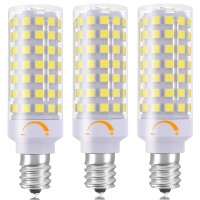 E12 Led Light Bulb Dimmable, 60W Halogen Kx-2000 Bulbrite Replacement For Ceiling Fan, Chandelier, Pendant Light, Bathroom Lighting, 120V 7W Daylight White 6000K, T6 C7 E12 Candelabra Base (3 Pack)