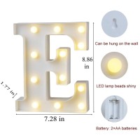 Mumuxi Marquee Light Up Letters | Large Light Up Numbers | Battery Powered And Bright With Every Letter Of The Alphabet | For Wedding, Birthday, Party, Celebration, Christmas Or Home Decoration (E)