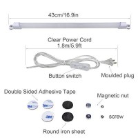 Stbtech 110V Led Under Cabinet Lighting,17Inch Led Strip Light Bar With 6Ft Power Cord,Magnetic Installation,Super Slim Counter Light,Reading Desk Lamp For Kitchen/Work Table.(White 6000K)