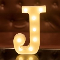 Focux Led Letter Lights Alphabet Light Up Sign For Night Light Home Party Birthday Wedding Bar Decoration (J)