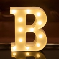 Focux Led Letter Lights Alphabet Light Up Sign For Night Light Home Party Birthday Wedding Bar Decoration (B)