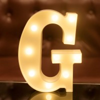 Focux Led Letter Lights Alphabet Light Up Sign For Night Light Home Party Birthday Wedding Bar Decoration (G)