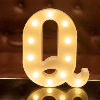 Focux Led Letter Lights Alphabet Light Up Sign For Night Light Home Party Birthday Wedding Bar Decoration (Q)