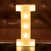 Focux Led Letter Lights Alphabet Light Up Sign For Night Light Home Party Birthday Wedding Bar Decoration (I)