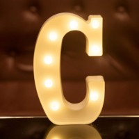 Focux Led Letter Lights Alphabet Light Up Sign For Night Light Home Party Birthday Wedding Bar Decoration (C)