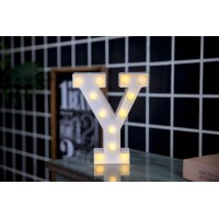 Focux Led Letter Lights Alphabet Light Up Sign For Night Light Home Party Birthday Wedding Bar Decoration (Y)