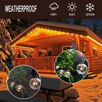 Upook Outdoor String Lights G40 Globe Patio Lights 50 Ft 55 Clear Bulbs (5 Spare) Indoor Commercial Decor Outdoor Lights Connectable Waterproof For Christmas Party Bistro Garden Porch Deck, Black�