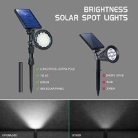 Osord Solar Spot Lights Outdoor, Bright Solar Landscape Spotlights Waterproof 18Led 2-In-1 Solar Flag Light Adjustable Auto On/Off Solar Powered Uplights For Flag Pole Garden Yard 1Pack (Cool White)