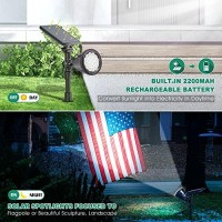 Osord Solar Spot Lights Outdoor, Bright Solar Landscape Spotlights Waterproof 18Led 2-In-1 Solar Flag Light Adjustable Auto On/Off Solar Powered Uplights For Flag Pole Garden Yard 1Pack (Cool White)