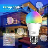 Solarxia Smart Light Bulb Color Changing Bulb Work With Alexa, Echo, Google Home And Ifttt, E27 7W (60 Watts), Set Of 4