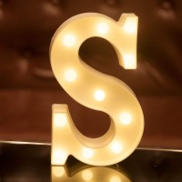 Focux Led Letter Lights Alphabet Light Up Sign For Night Light Home Party Birthday Wedding Bar Decoration (S)