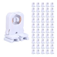 G13 T8 Bi-Pin Socket Tombstone Lamp Holder Non-Shunted Turn Type Jomitop For Led Fluorescent Tube Replacement(No Wire) 50 Pack