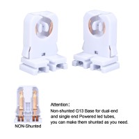 G13 T8 Bi-Pin Socket Tombstone Lamp Holder Non-Shunted Turn Type Jomitop For Led Fluorescent Tube Replacement(No Wire) 50 Pack