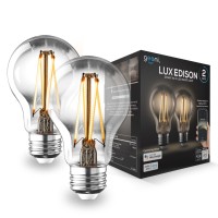 Geeni Lux Edison Wifi Led Edison Smart Light Bulb, Soft White (2700K), 2-Pack - Dimmable Led Bulbs, A19, 60-Watt Equivalent, No Hub Required, Works With Amazon Alexa, Google Home