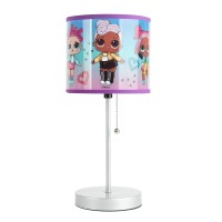 Idea Nuova Lol Surprise Stick Table Kids Lamp With Pull Chain, Themed Printed Decorative Shade