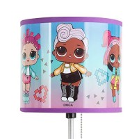 Idea Nuova Lol Surprise Stick Table Kids Lamp With Pull Chain, Themed Printed Decorative Shade