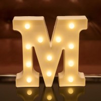 Focux Led Letter Lights Alphabet Light Up Sign For Night Light Home Party Birthday Wedding Bar Decoration (M)