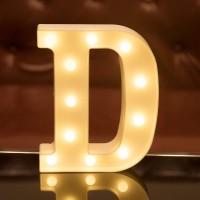 Focux Led Letter Lights Alphabet Light Up Sign For Night Light Home Party Birthday Wedding Bar Decoration (D)