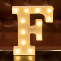 Focux Led Letter Lights Alphabet Light Up Sign For Night Light Home Party Birthday Wedding Bar Decoration (F)