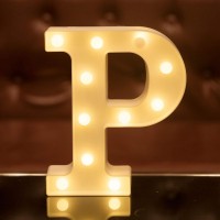 Focux Led Letter Lights Alphabet Light Up Sign For Night Light Home Party Birthday Wedding Bar Decoration (P)