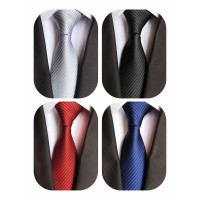 Weishang Lot 4 Pcs Classic Mens Silk Tie Necktie Woven Jacquard Neck Ties