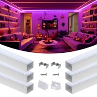 Muzata 6Pack 3.3Ft/1M Plus-Size Led Channel System For Waterproof Led Strip Up To 16Mm Width Silver Led Strip Channel 18X13Mm Spotless Milky White Cover U103 Ww