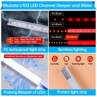 Muzata 6Pack 3.3Ft/1M Plus-Size Led Channel System For Waterproof Led Strip Up To 16Mm Width Silver Led Strip Channel 18X13Mm Spotless Milky White Cover U103 Ww