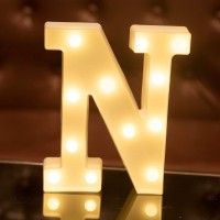 Focux Led Letter Lights Alphabet Light Up Sign For Night Light Home Party Birthday Wedding Bar Decoration (N)