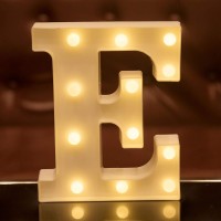 Focux Led Letter Lights Alphabet Light Up Sign For Night Light Home Party Birthday Wedding Bar Decoration (E)