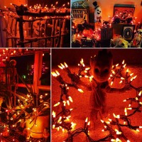 Brizled Orange Halloween Lights 426Ft 200 Count Incandescent Halloween String Lights Connectable Ul Certified Black Wire Mini