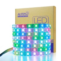 Alitove 12V Ws2812B Addressable Led Strip Light 16.4Ft 300 Leds Ws2815 Ws2813 12V Programmable Digital Dream Color Rgb Led Pixel Light Strip Waterproof Ip65 Black Pcb For Decor Lighting Project