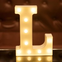 Focux Led Letter Lights Alphabet Light Up Sign For Night Light Home Party Birthday Wedding Bar Decoration (L)